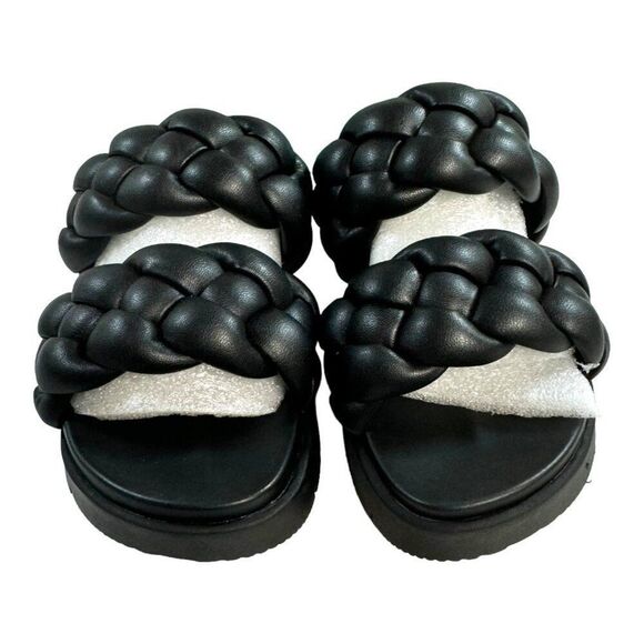 Soda Women's PopUp Black PU Braided Sandals Size 6 Slip On Flip Flop Shoes NEW - Picture 2 of 11